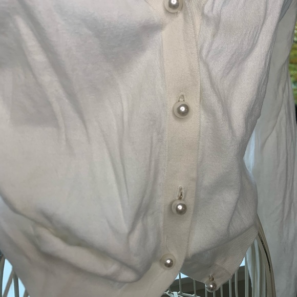 Moschino white print pearl buttons cardigan - Picture 3 of 6